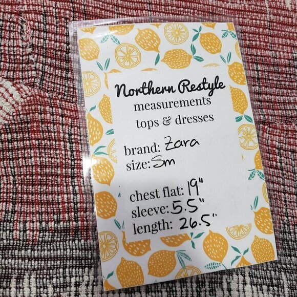 Zara * Abstract Red Black Ivory Tunic * Pockets S - Picture 9 of 10